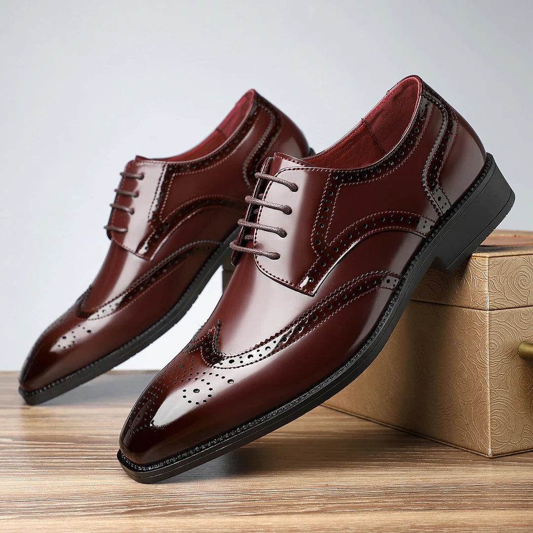 Willem vintage leren brogues in bruin