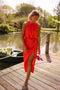 Scarlett | Sleeveless High-Neck Midi Dress with Leg Split