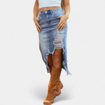 GEORGIA | HIGH-WAIST DENIM MAXI SKIRT
