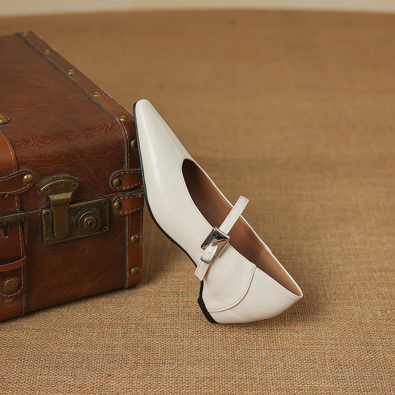AGNES | Pointed-Toe Mary Jane Flats