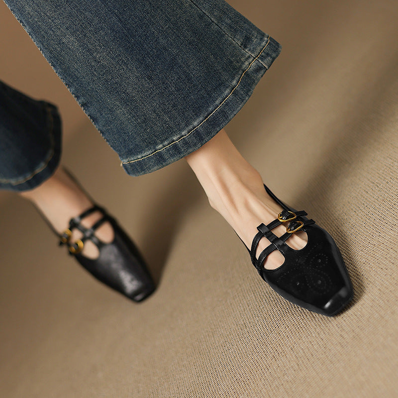 CONSTANCE | Brogued Double-Strap Mary Jane Flats