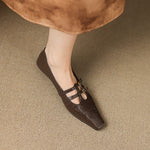 CONSTANCE | Brogued Double-Strap Mary Jane Flats