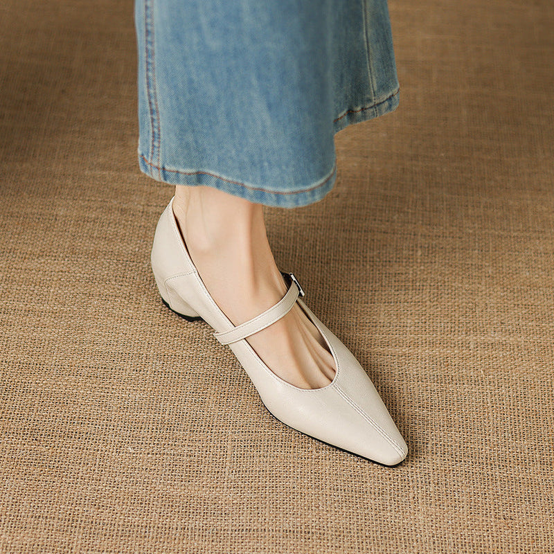 AGNES | Pointed-Toe Mary Jane Flats