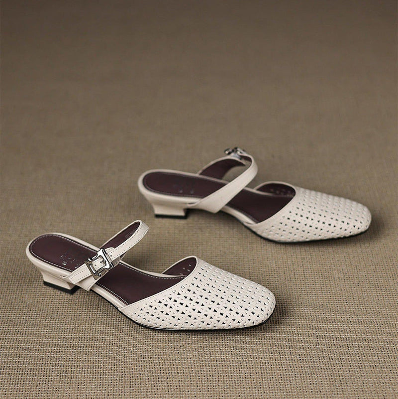 EDITH | Perforated Mary Jane Mules