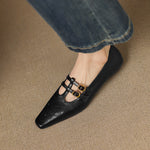 CONSTANCE | Brogued Double-Strap Mary Jane Flats
