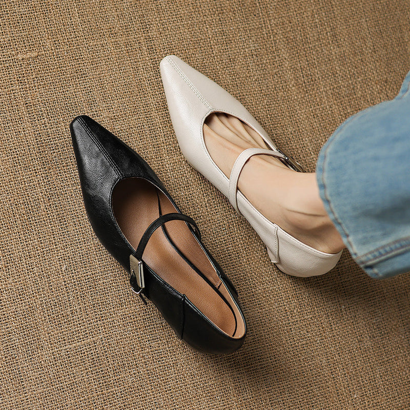 AGNES | Pointed-Toe Mary Jane Flats