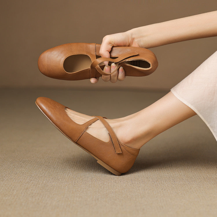 SINÉAD | Cross-Strap Mary Jane Flats