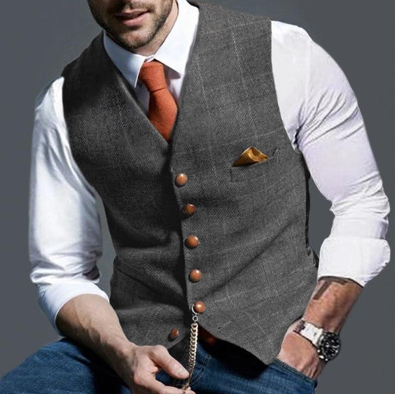 MARK | GETAILLEERD GILET MET KNOOPSLUITING