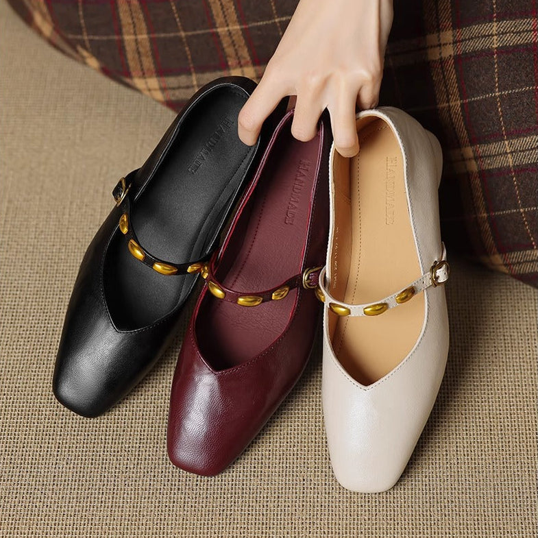 CLODAGH | Square-Toe Mary Jane Flats