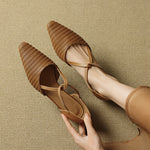 BEATRICE | Woven T-Strap Mary Jane Heels