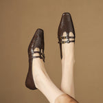 CONSTANCE | Brogued Double-Strap Mary Jane Flats