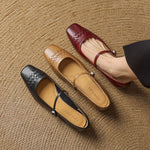 SORCHA | Square-Toe Woven Mary Jane Flats