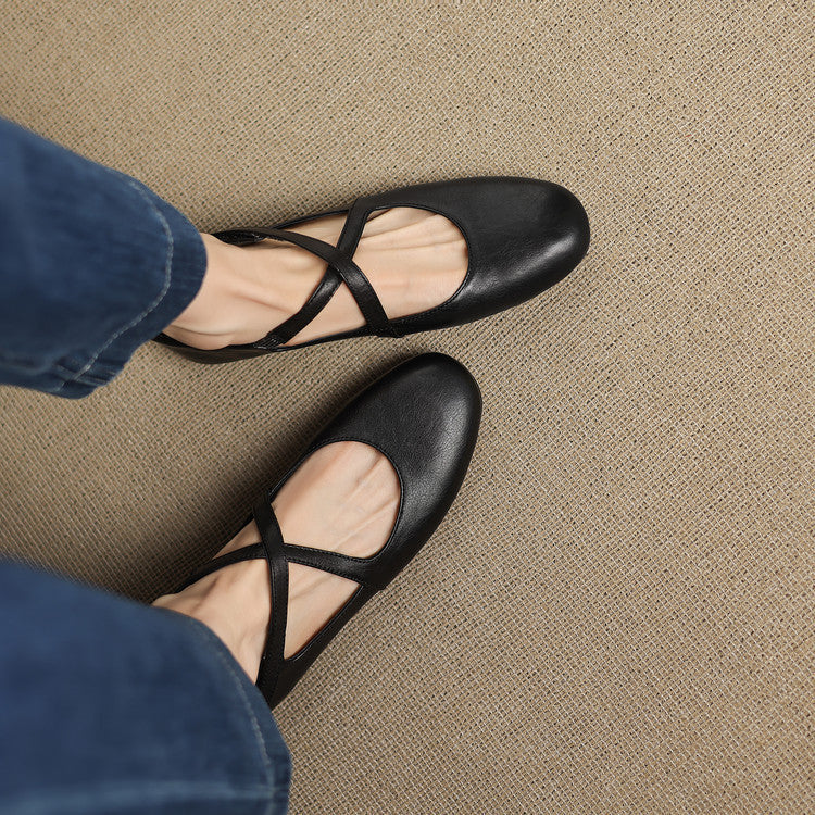 SINÉAD | Cross-Strap Mary Jane Flats