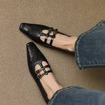 CONSTANCE | Brogued Double-Strap Mary Jane Flats