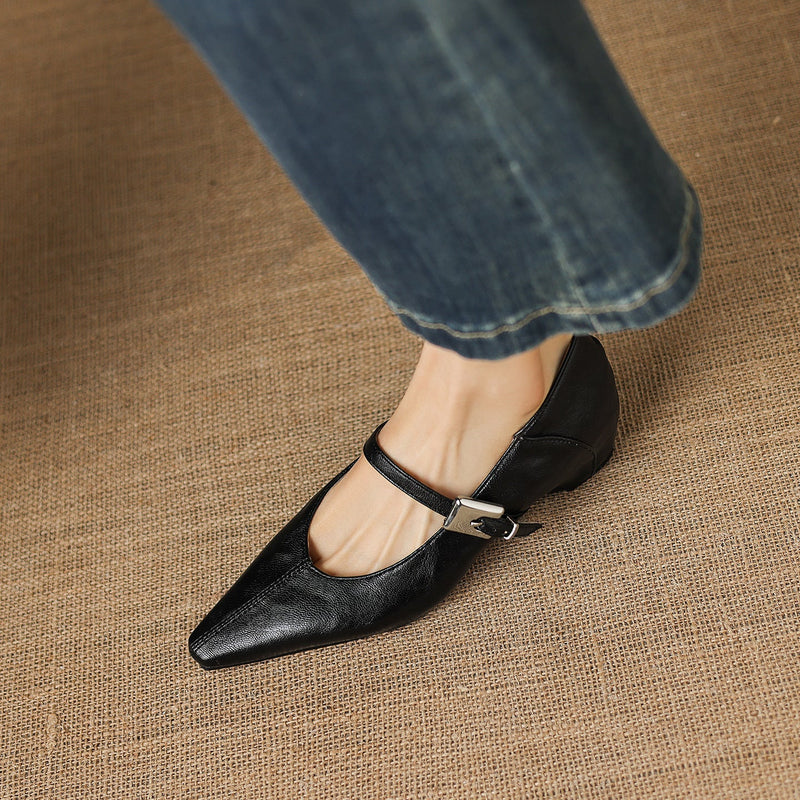 AGNES | Pointed-Toe Mary Jane Flats