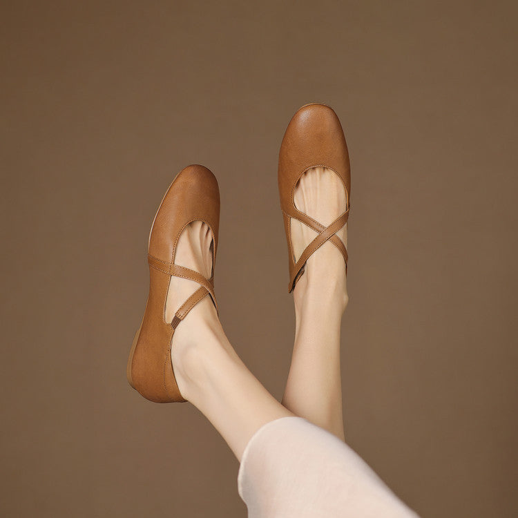 SINÉAD | Cross-Strap Mary Jane Flats