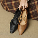 BEATRICE | Woven T-Strap Mary Jane Heels