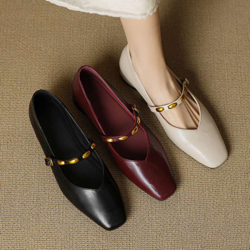 CLODAGH | Square-Toe Mary Jane Flats