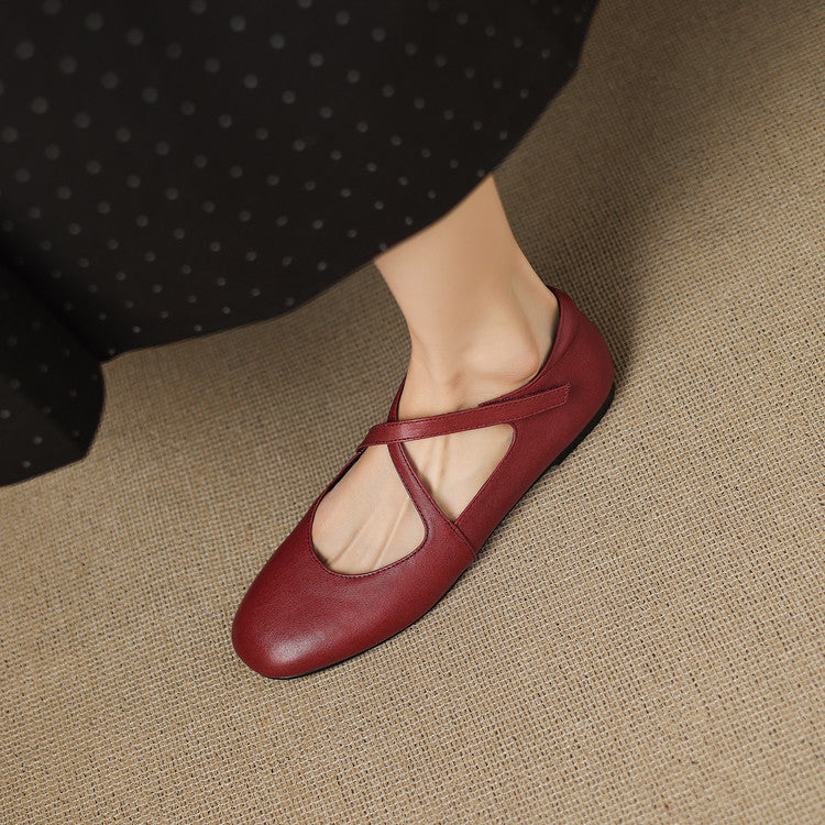 SINÉAD | Cross-Strap Mary Jane Flats