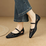 EITHNE | Pointed Lattice-Cut Mary Jane Flats