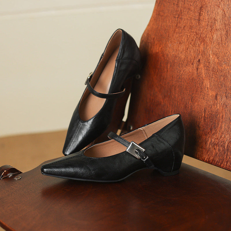 AGNES | Pointed-Toe Mary Jane Flats