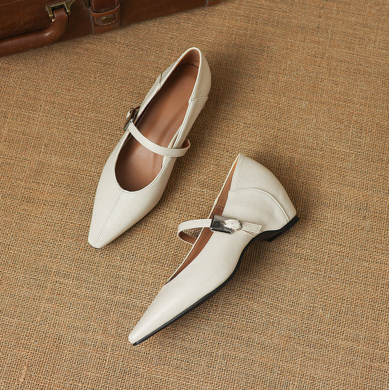 AGNES | Pointed-Toe Mary Jane Flats