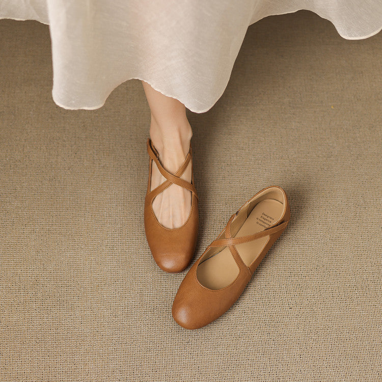 SINÉAD | Cross-Strap Mary Jane Flats