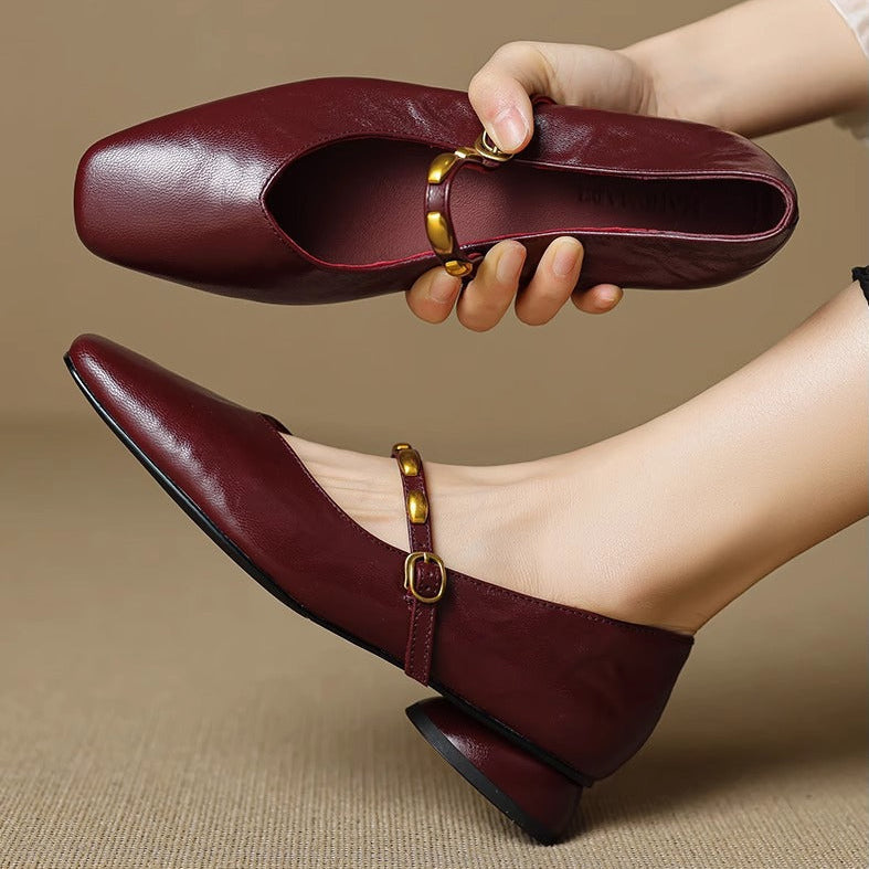 CLODAGH | Square-Toe Mary Jane Flats