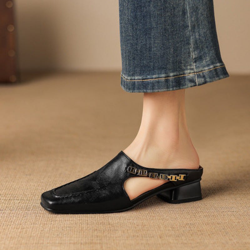 ÉADAOIN | Chain-Link Mary Jane Mules