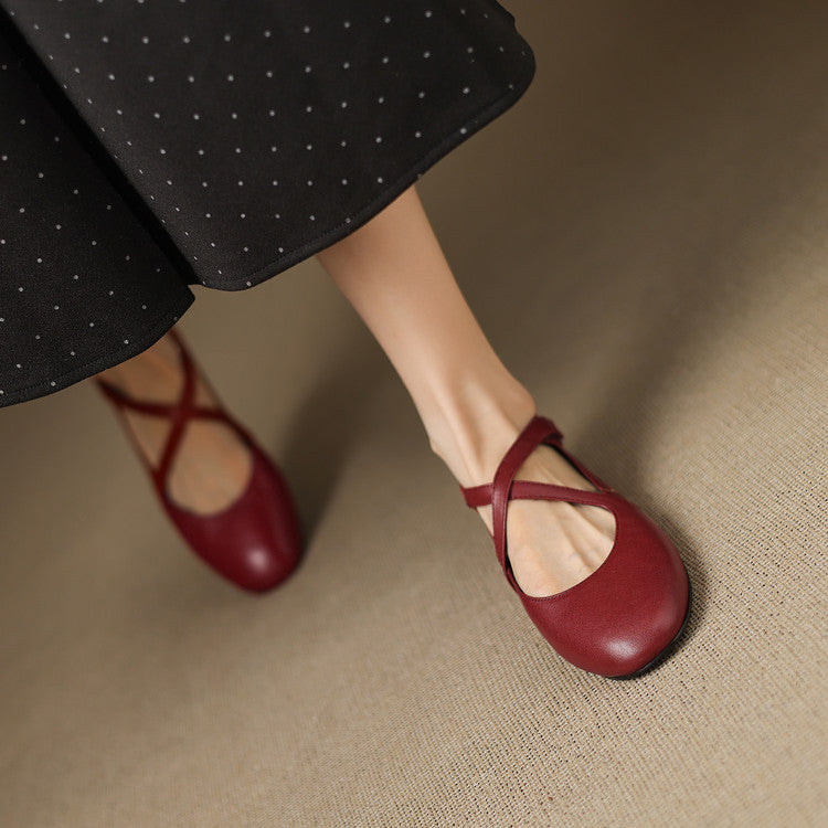 SINÉAD | Cross-Strap Mary Jane Flats