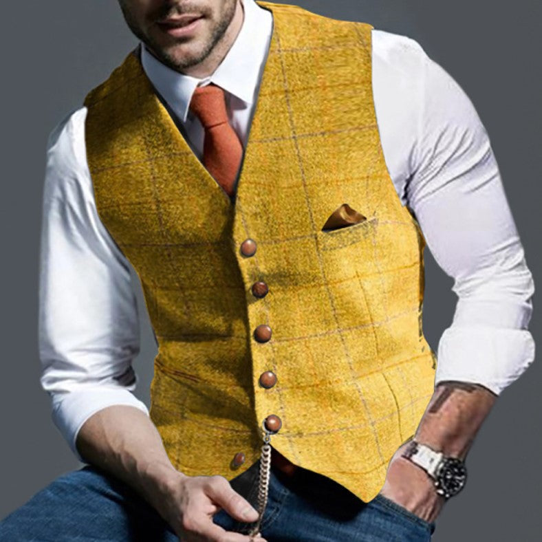 MARK | GETAILLEERD GILET MET KNOOPSLUITING