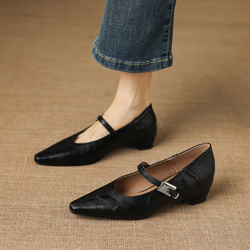 AGNES | Pointed-Toe Mary Jane Flats