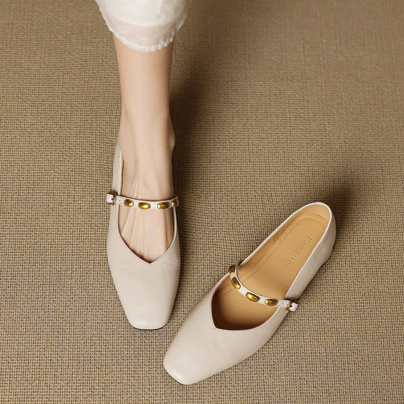 CLODAGH | Square-Toe Mary Jane Flats