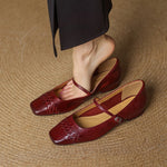 SORCHA | Square-Toe Woven Mary Jane Flats