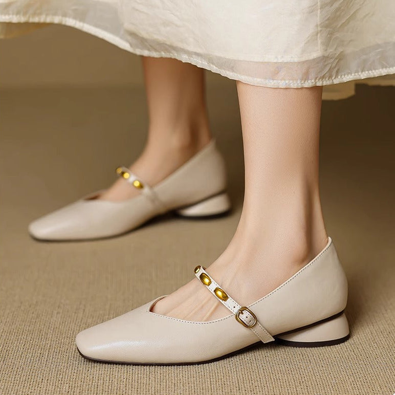 CLODAGH | Square-Toe Mary Jane Flats