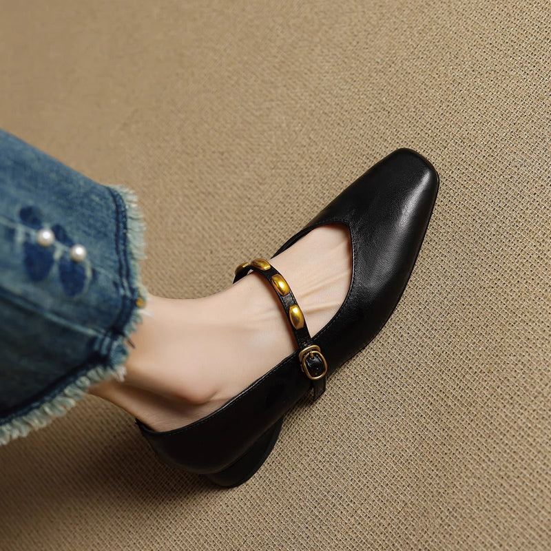 CLODAGH | Square-Toe Mary Jane Flats