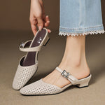 EDITH | Perforated Mary Jane Mules