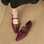 EITHNE | Pointed Lattice-Cut Mary Jane Flats