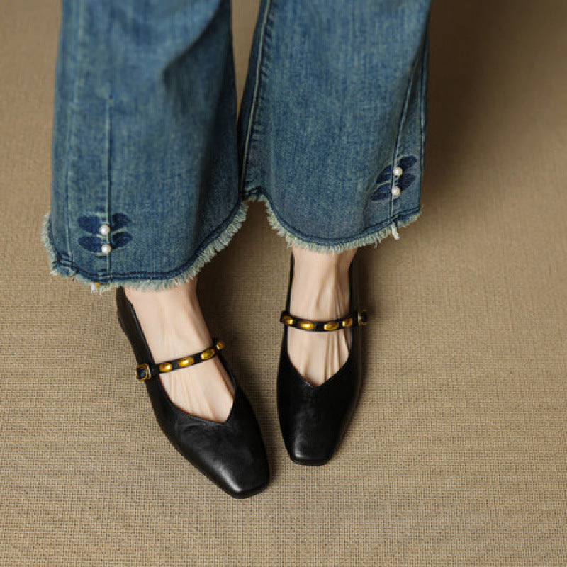 CLODAGH | Square-Toe Mary Jane Flats