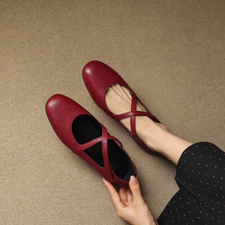 SINÉAD | Cross-Strap Mary Jane Flats