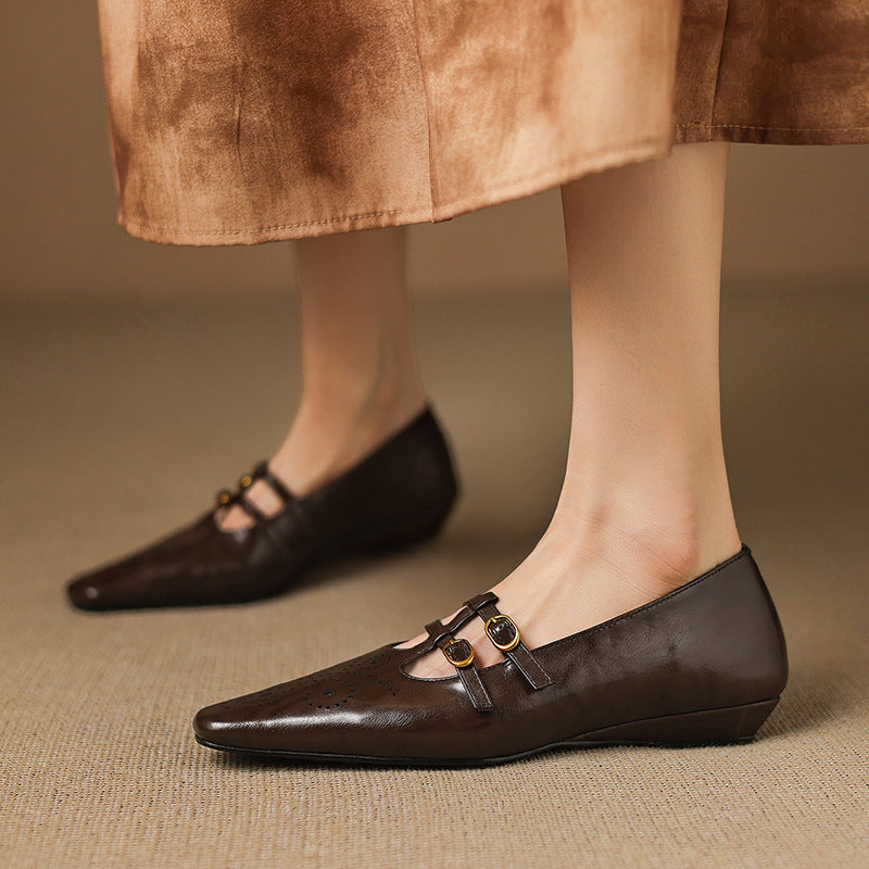 CONSTANCE | Brogued Double-Strap Mary Jane Flats