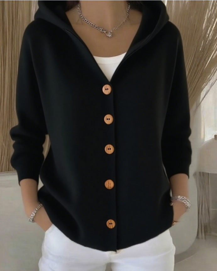 Dorien | Capuchonvest met knopen