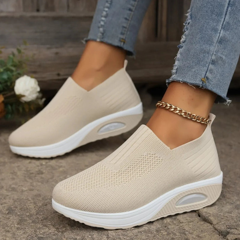 Wren | Knit Slip-On Platform Trainers