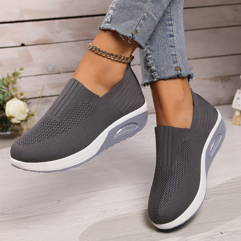 Wren | Knit Slip-On Platform Trainers