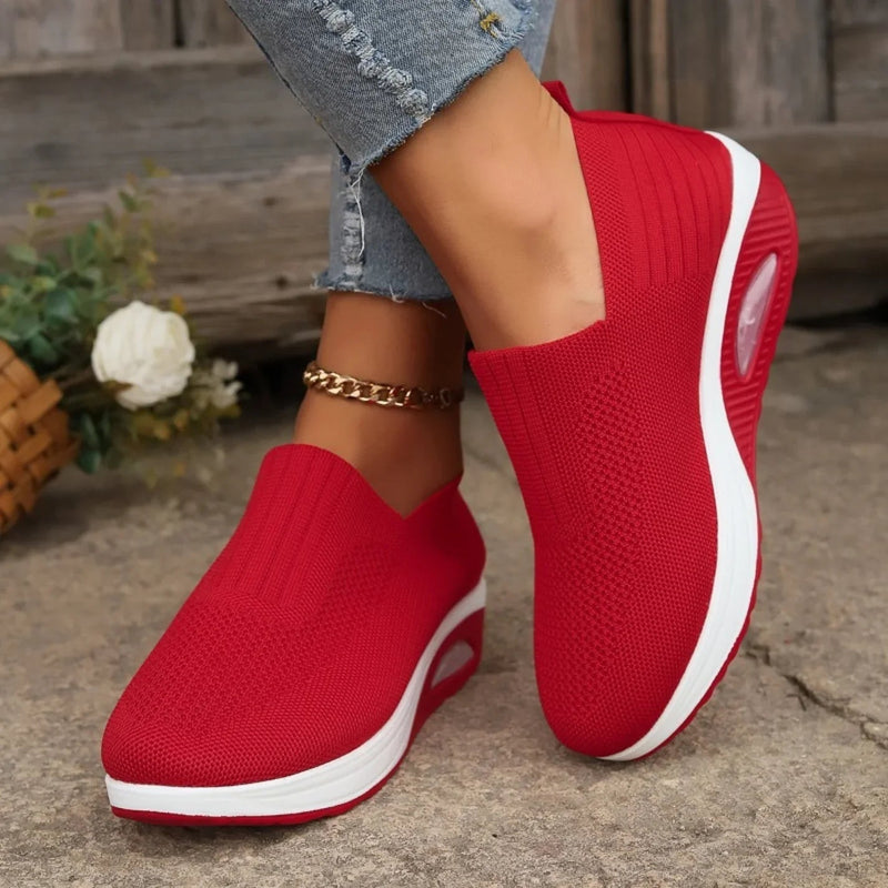 Wren | Knit Slip-On Platform Trainers