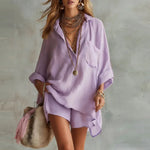 Orlinda | Summer Linen Oversized Shirt & Shorts Set