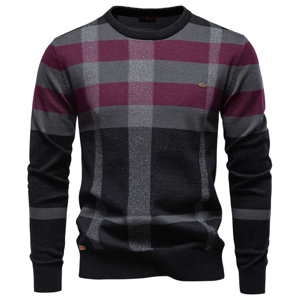 Gebreide Herentrui Met Ruitdesign