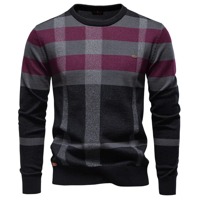 Gebreide Herentrui Met Ruitdesign
