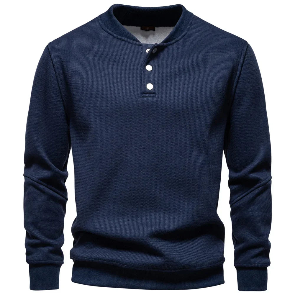 Gevoerd Sweatshirt Met Knoopdesign