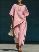 Anila | Linen Cropped Pant Set